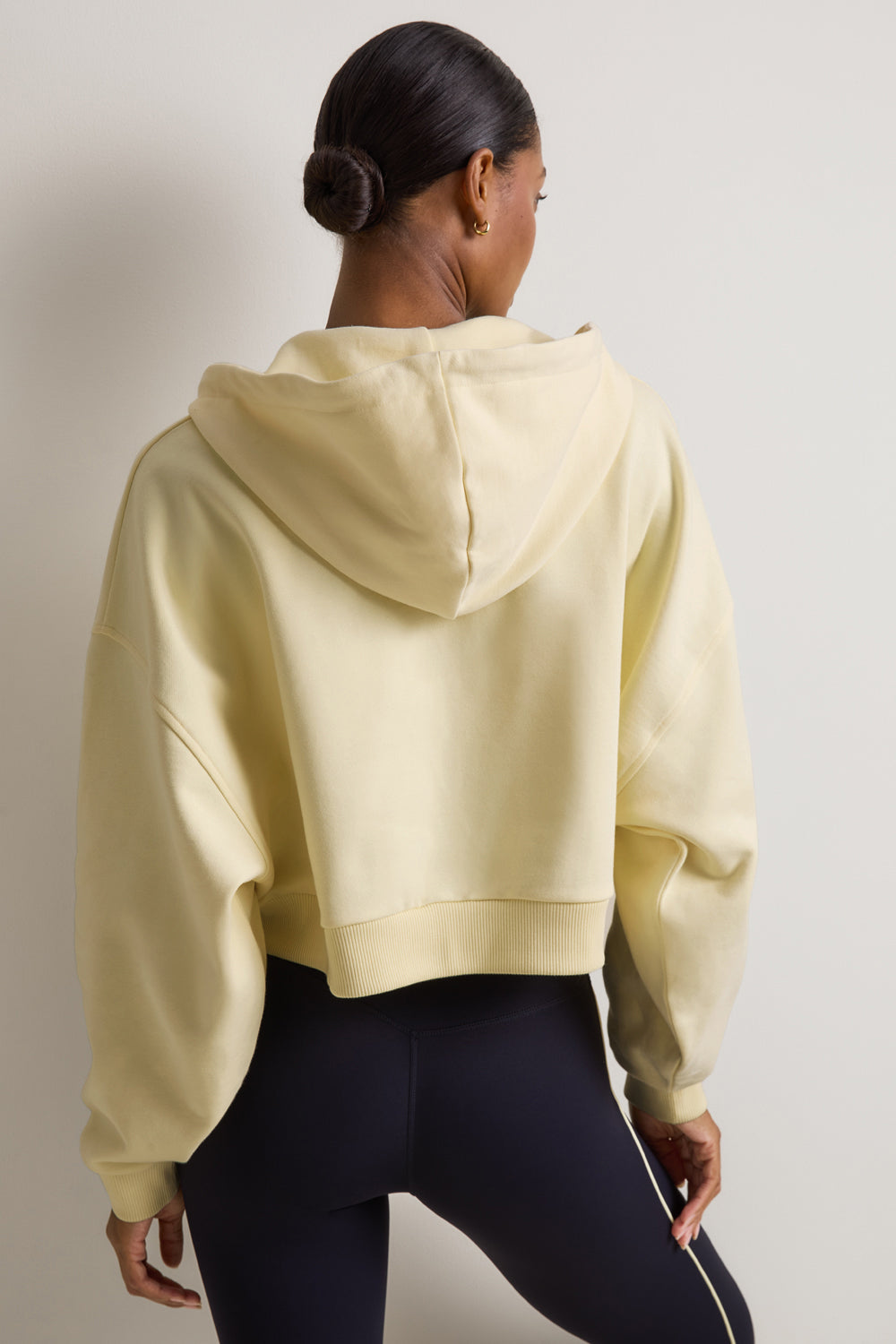 Relaxed Cotton Cocoon Hoodie - Lemon Yellow