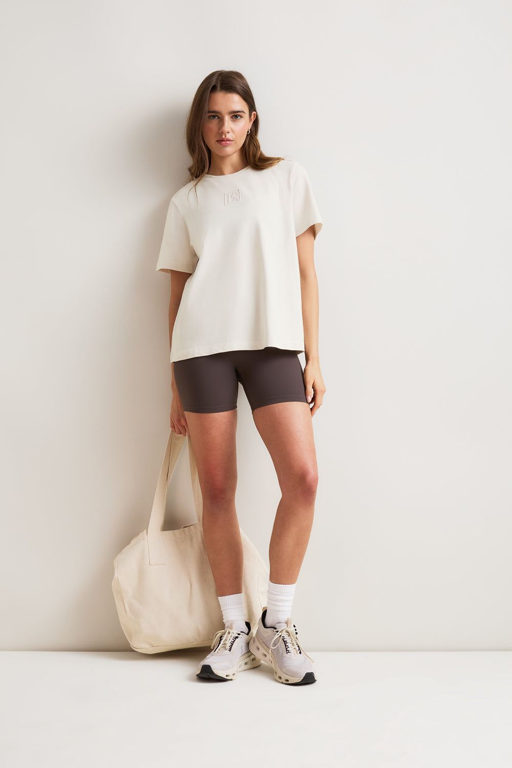 TALA Embossed Logo T-Shirt - Ivory