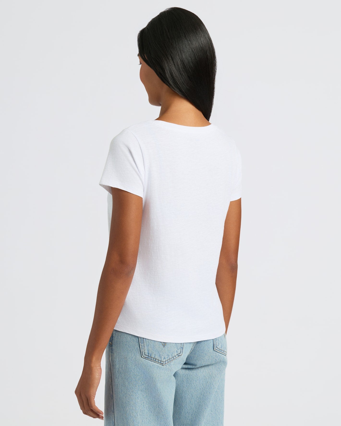 Womens Black & White Slub Scoop Neck Tee 2-Pack