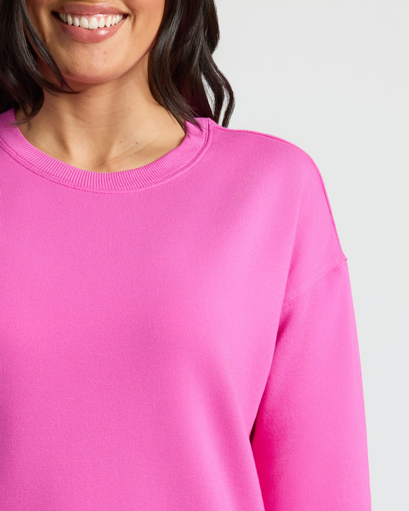 Womens Electric Fuchsia Slouch Pullover Crew & Relaxed Jogger 2-Pack