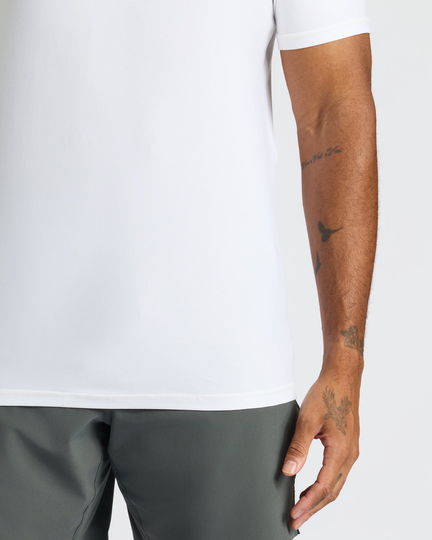 White Active Crew Neck Tee