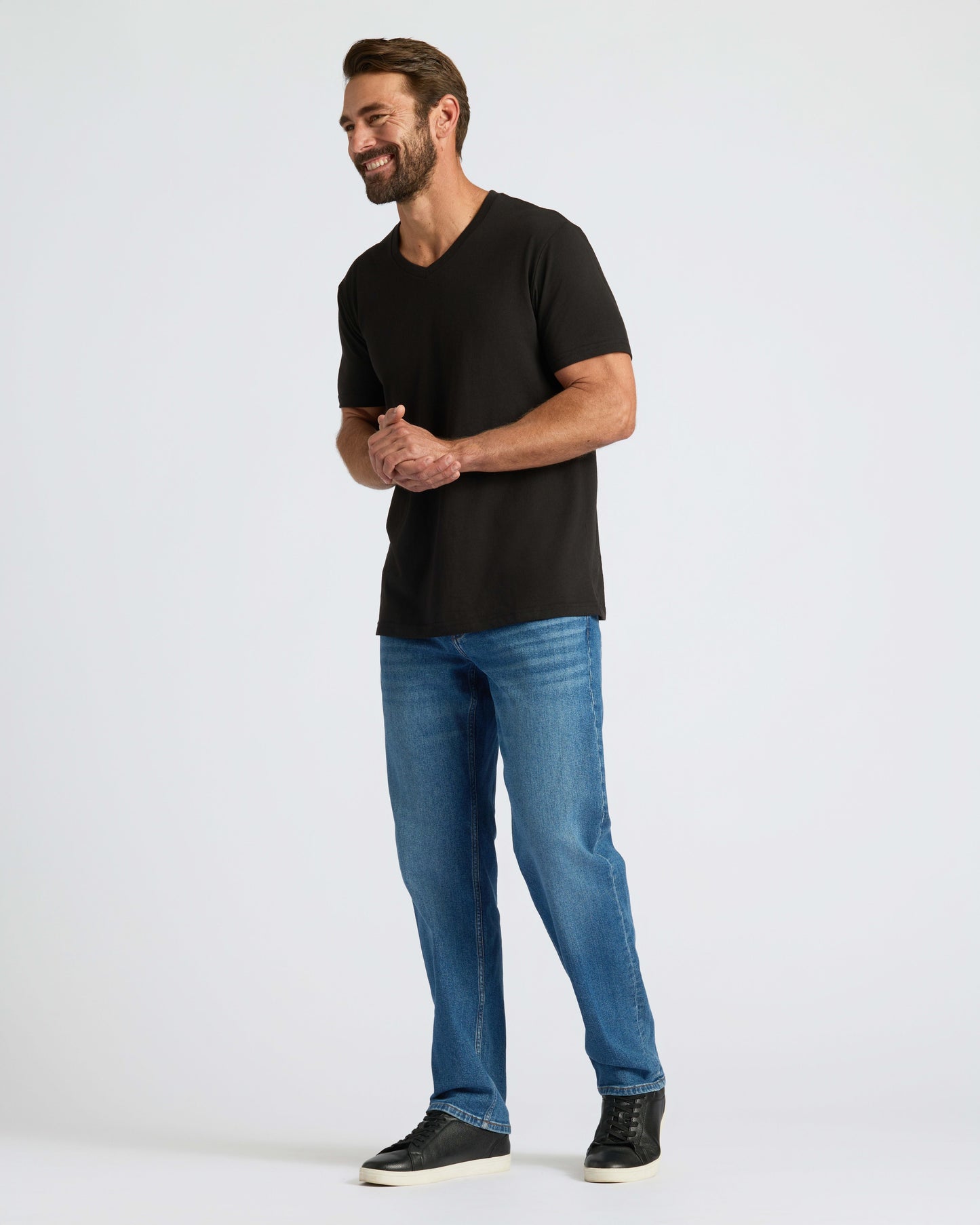 Black V Neck Tee
